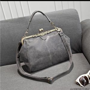 New leather women handbag small shoulder bag high quality tote bag  clutch (Gray